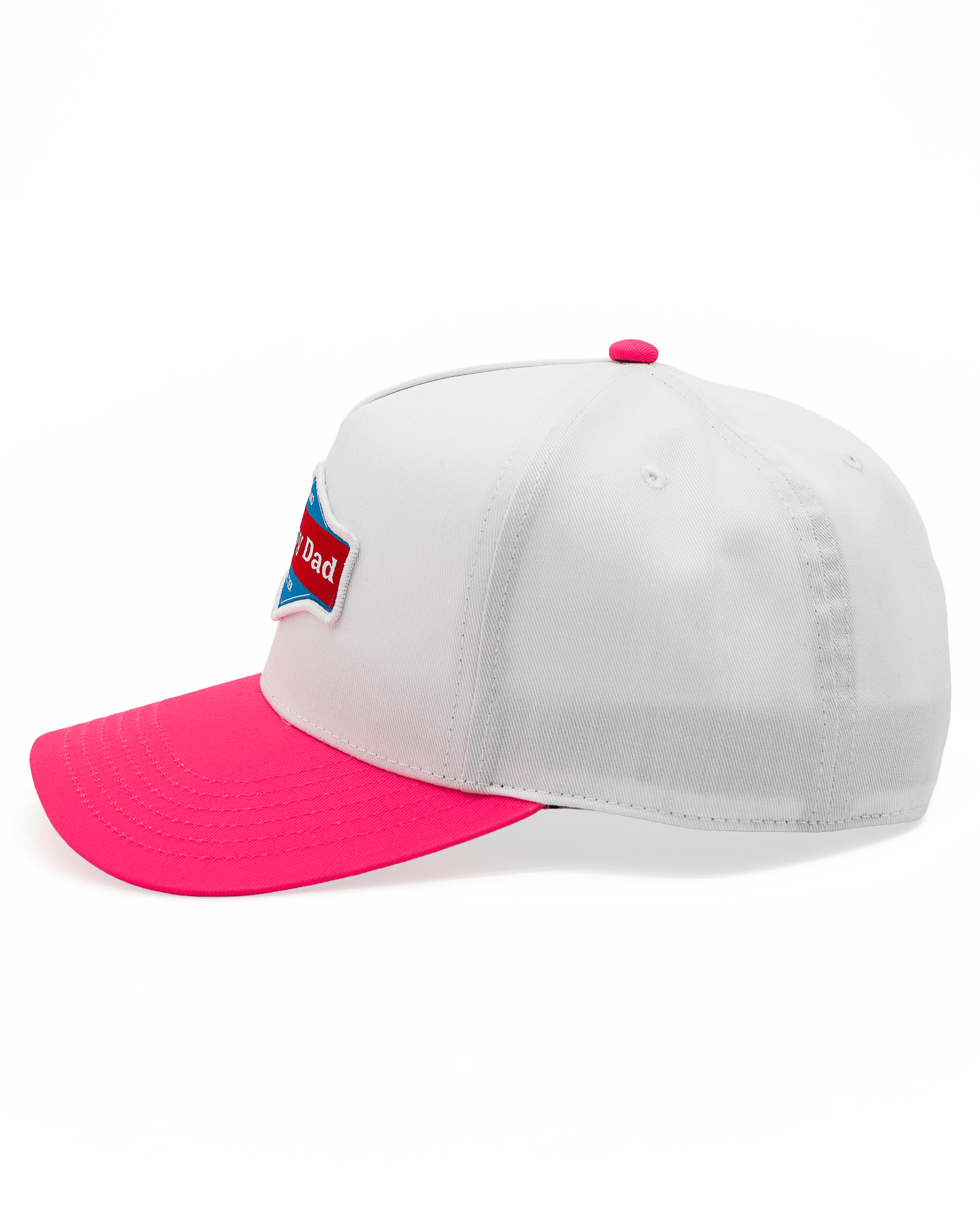 Casquette 2 tons Happy Dad (blanc/rose)