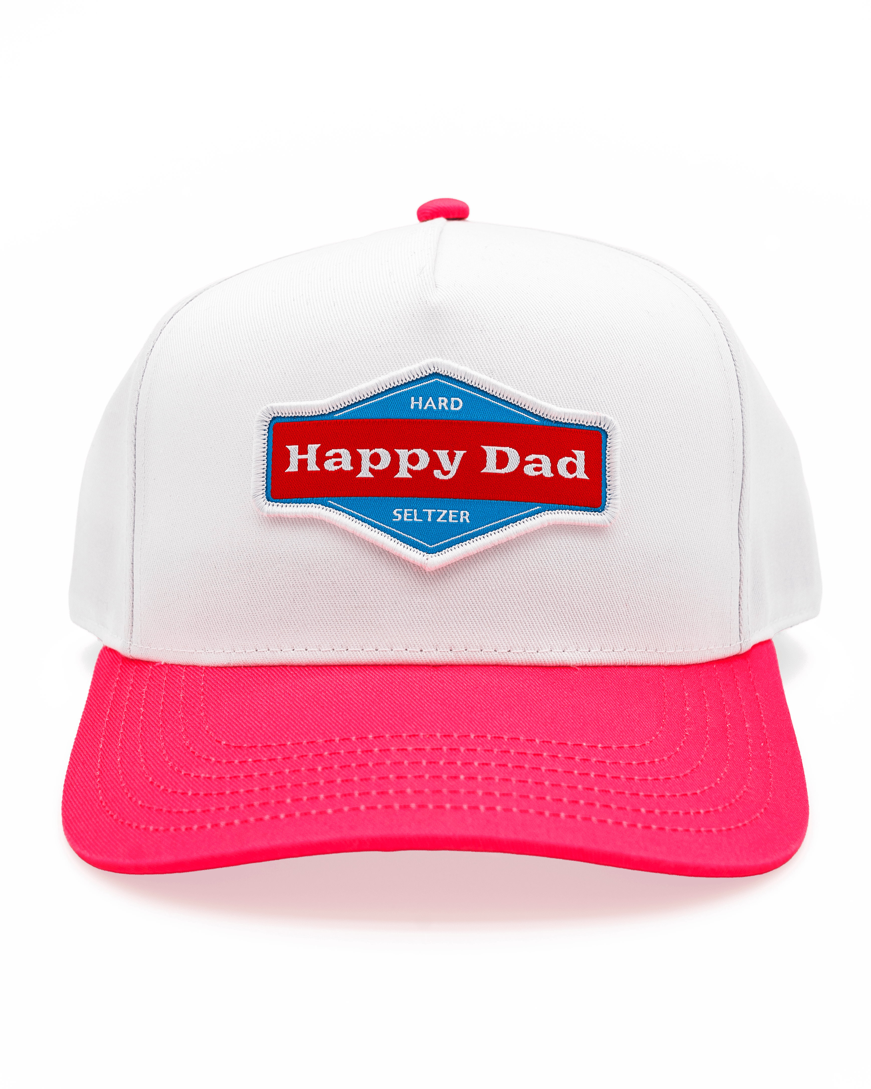 Casquette 2 tons Happy Dad (blanc/rose)