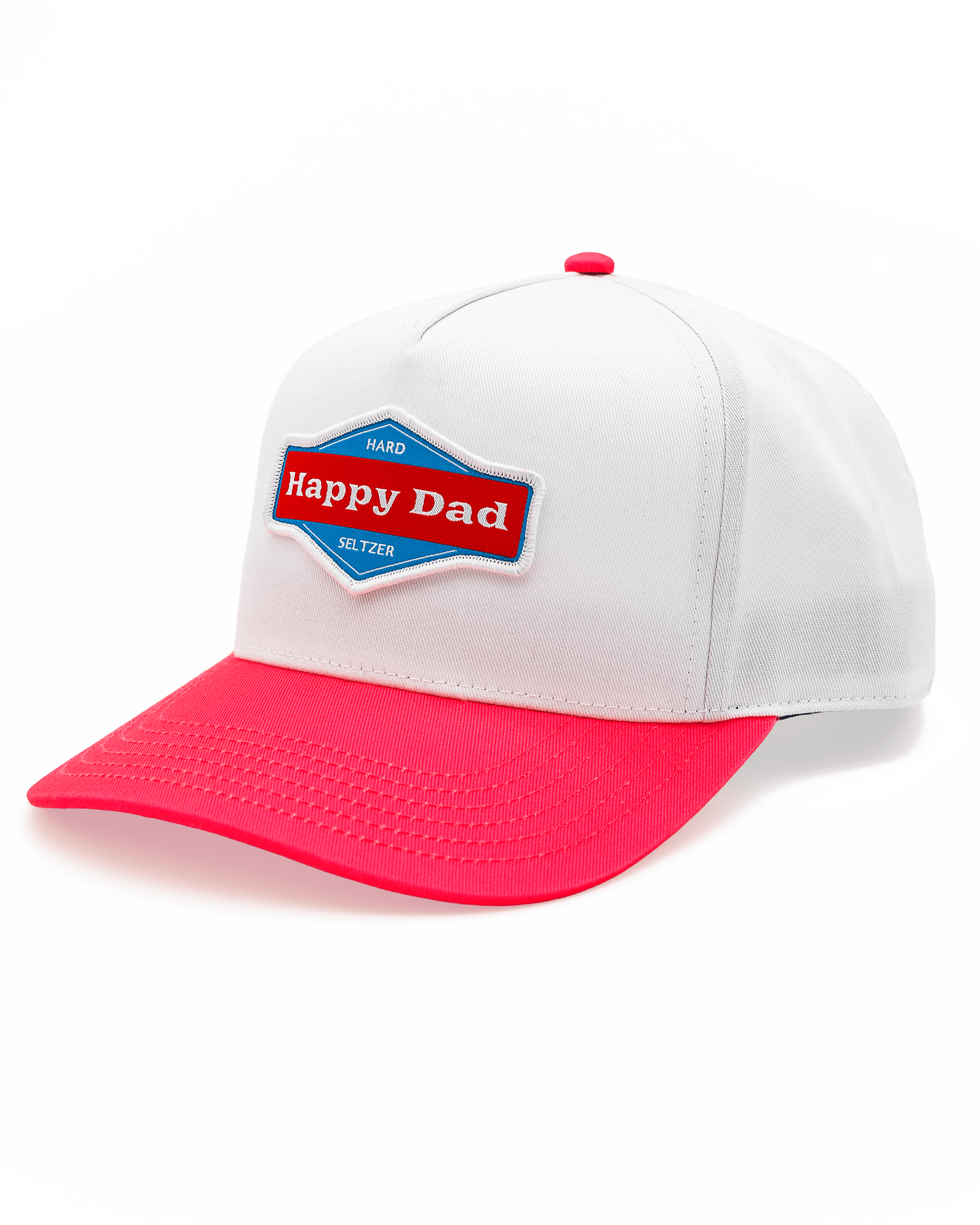 Casquette 2 tons Happy Dad (blanc/rose)