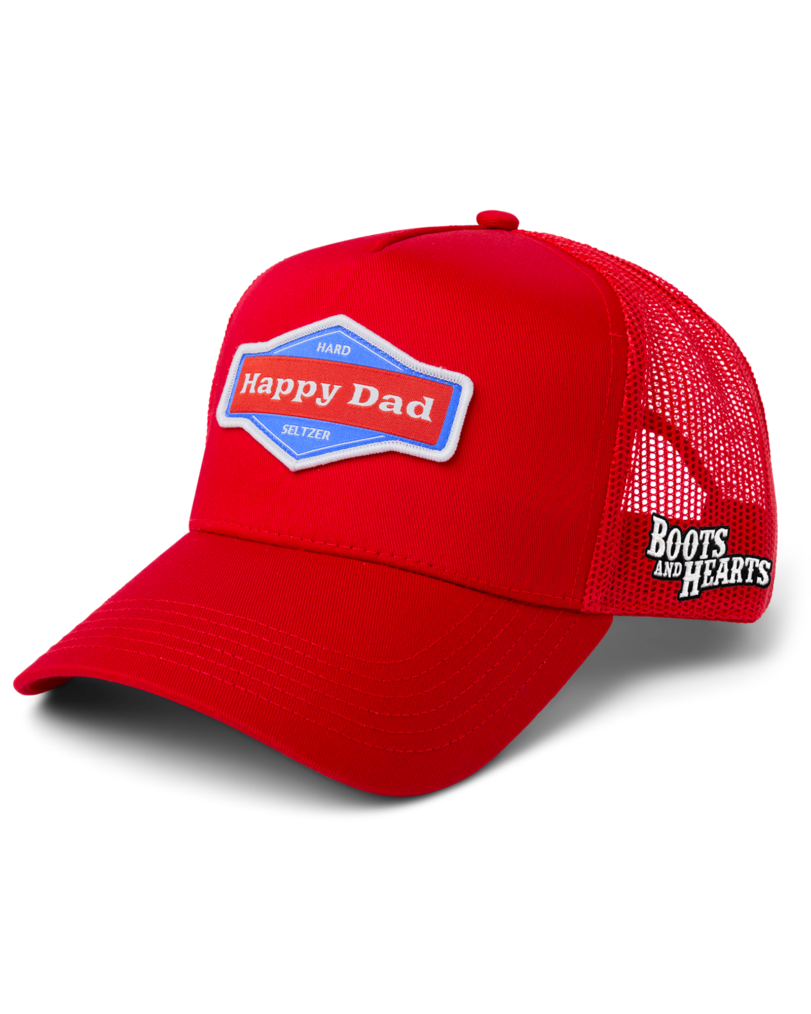Happy Dad x Boots & Hearts Trucker Hat (Red)