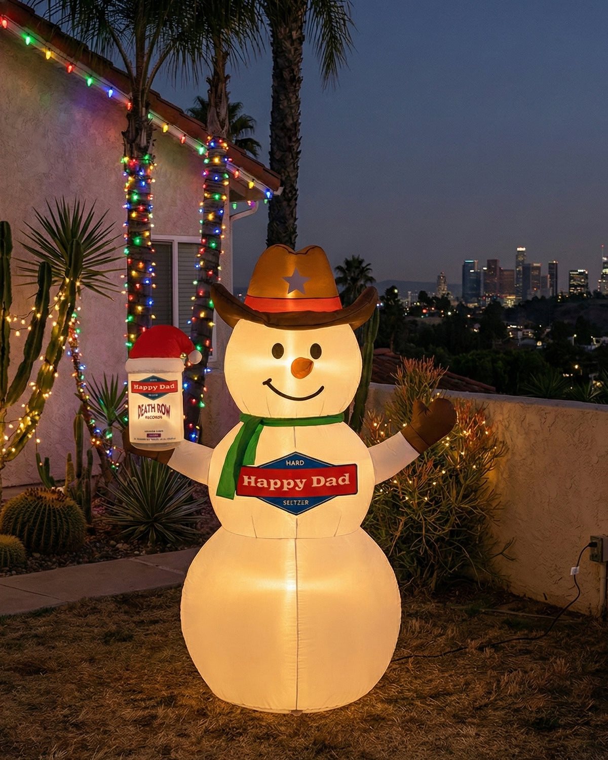 Gonflable Happy Dad (Bonhomme de neige cowboy)