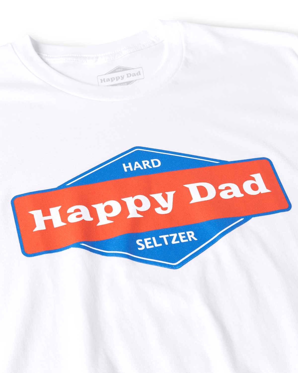 T-shirt à logo avant Happy Dad (Blanc)