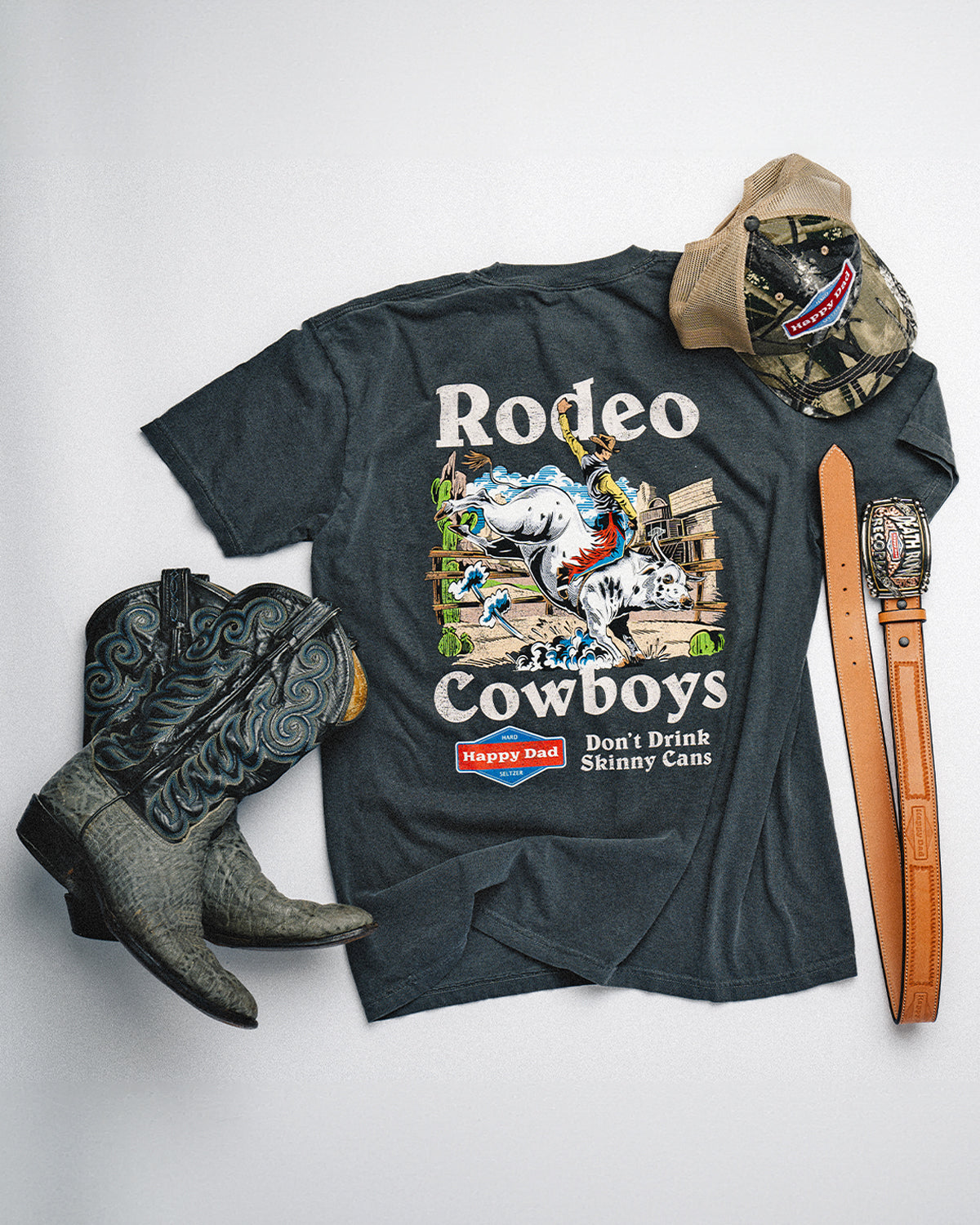 T-shirt Vintage Rodéo Cowboys Happy Dad
