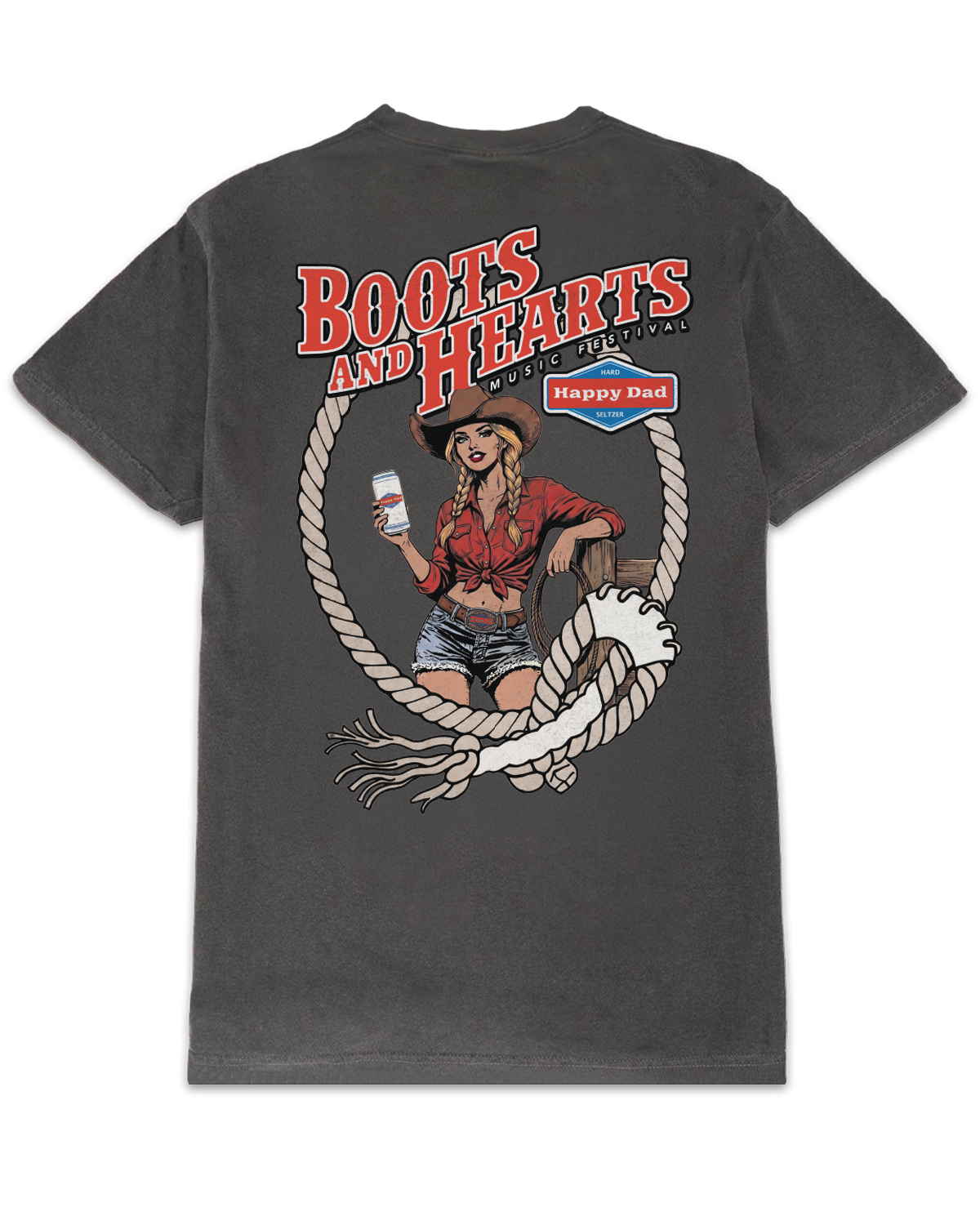 Happy Dad x Boots & Hearts Rope Tee (Pepper)