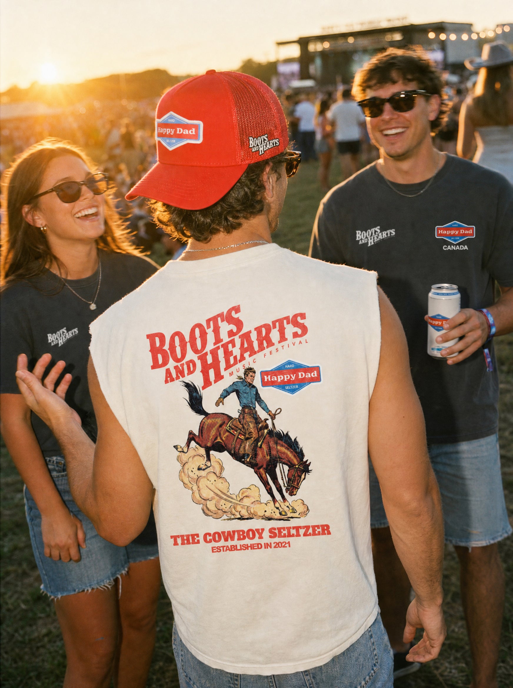 Happy Dad x Boots & Hearts Cut-Off Tee (Ivory)