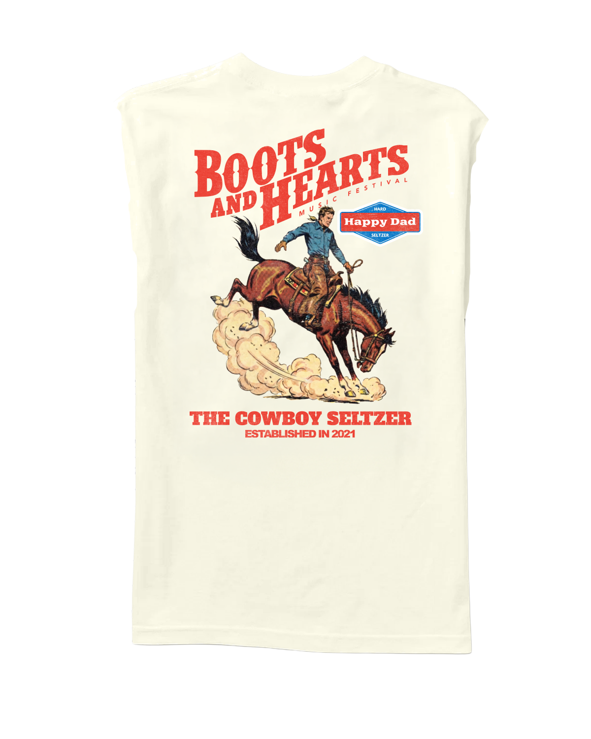 Happy Dad x Boots & Hearts Cut-Off Tee (Ivory)