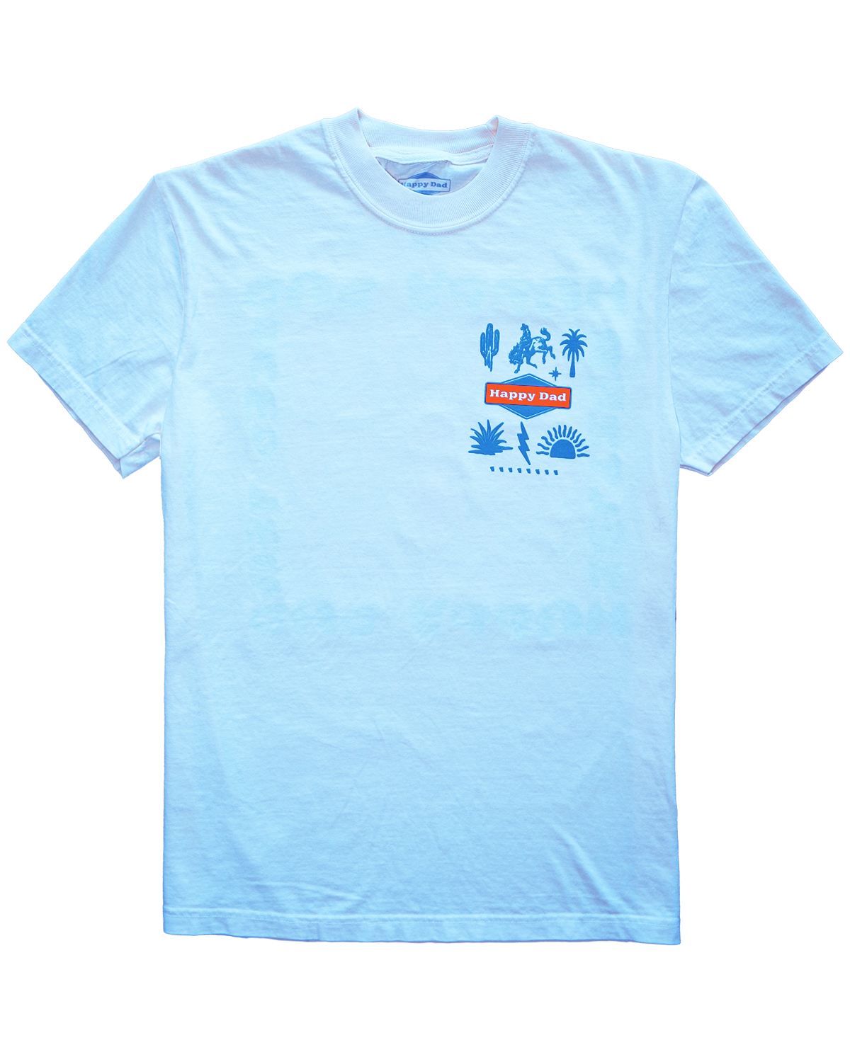 T-shirt Oasis électrique vintage Happy Dad (bleu clair)
