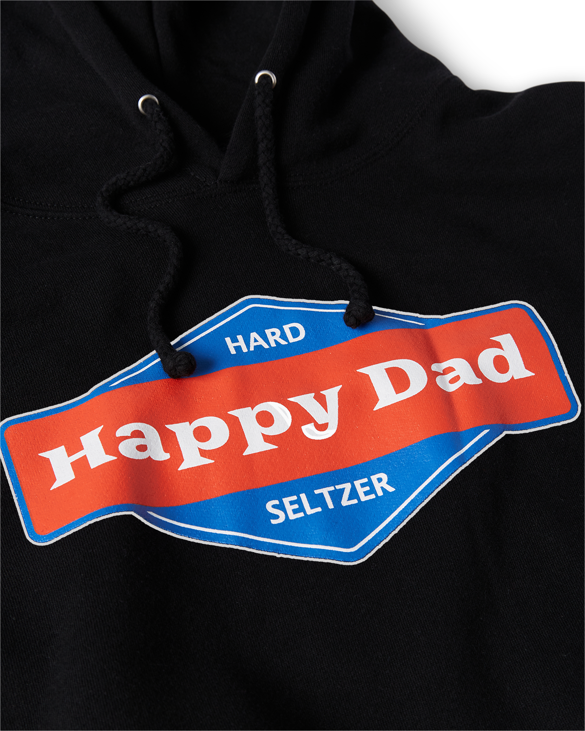 Happy Dad Front Logo Hoodie (Black)