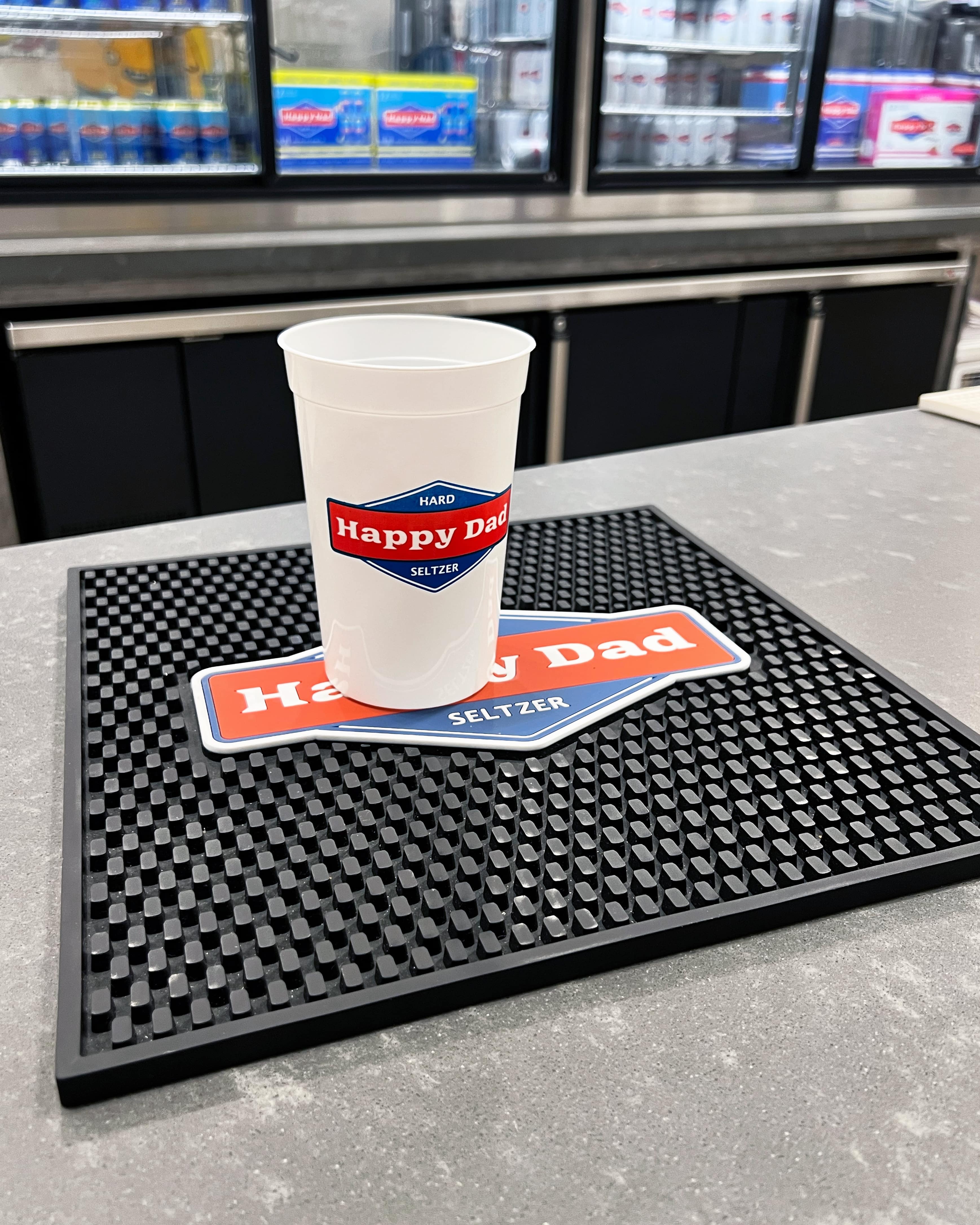 Happy Dad Hard Seltzer Square Bar Mat