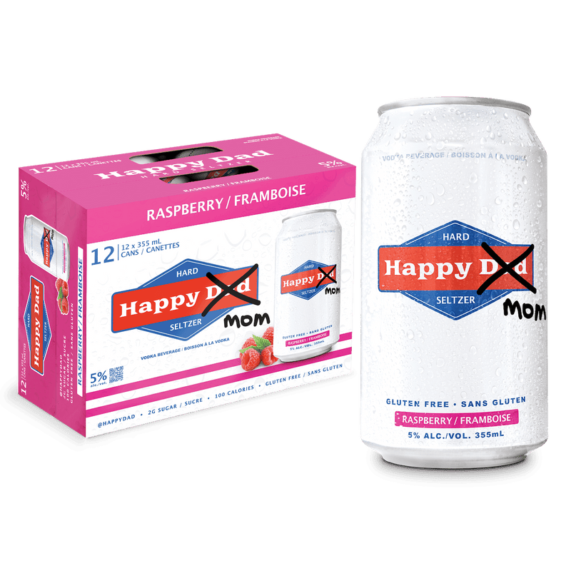 Raspberry Seltzer “Happy Mom” 5% ABV 12pk